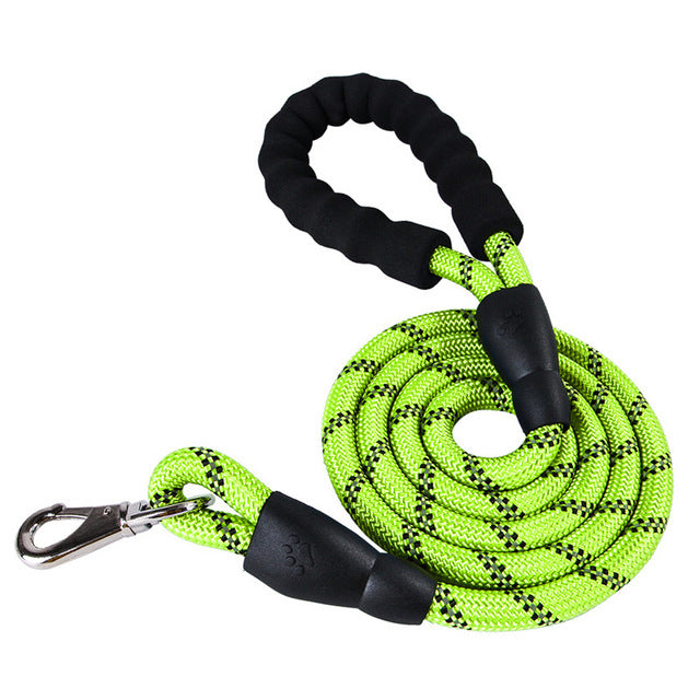 Quality Thick Nylon Dog Leash Comfortable Leather Control Leash For Small Medium Large Dog Pitbull Gold Retriever Accessories