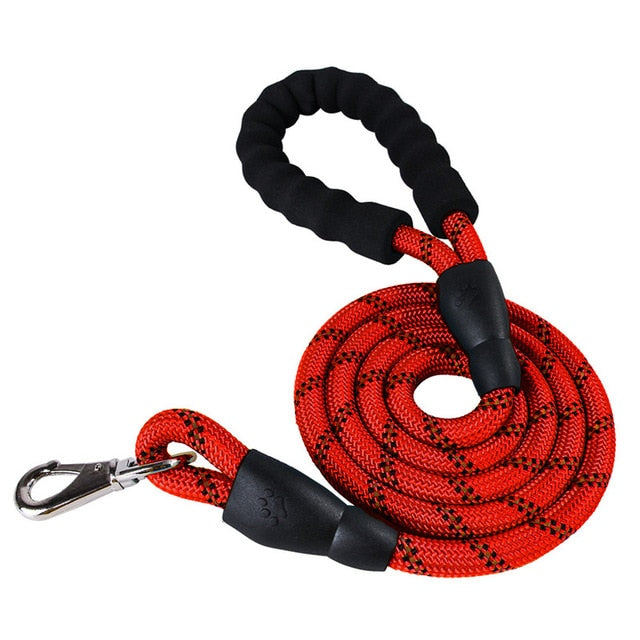 Quality Thick Nylon Dog Leash Comfortable Leather Control Leash For Small Medium Large Dog Pitbull Gold Retriever Accessories